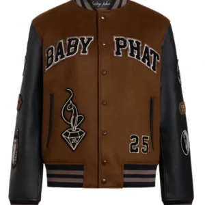 Baby Phat Varsity Jacket Brown