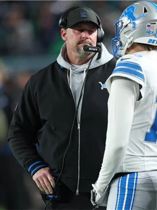 Dan-Campbell-Detroit-Lions-Black-Bomber-Jacket