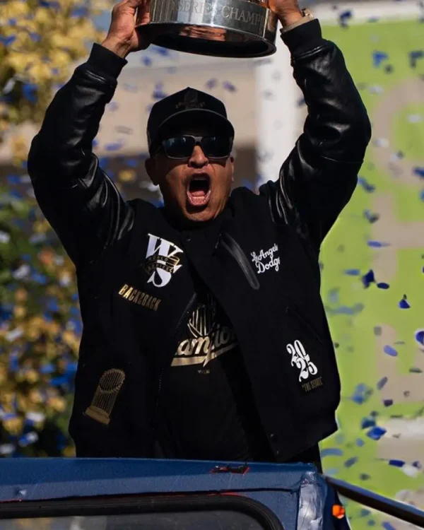 Dave Roberts Dodgers World Series Championship Black Varsity Jacket