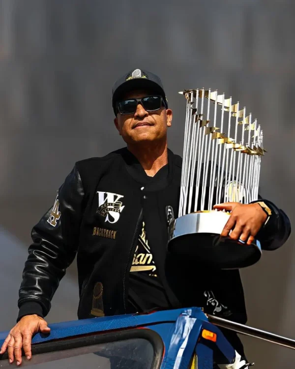 Dave Roberts Dodgers World Series Championship Parade Varsity Jacket