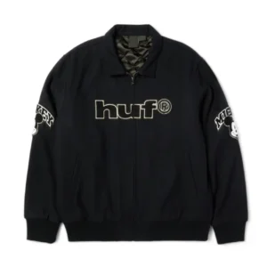 Disney x HUF Mickey Worldwide Tour Varsity Jacket Black
