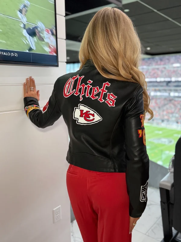 Gracie Hunt Chiefs Black Leather Jacket
