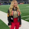 Gracie Hunt Kansas City Chiefs Jeff Hamilton Black Leather Jacket