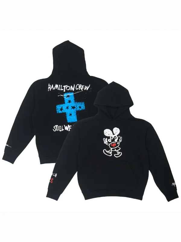 Hamilton Crew +44 Lucky Mouse Pullover Hoodie Black