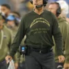 Jim Harbaugh Chargers Salute to Service Long Sleeves Hooded T-Shirt