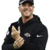 John Harbaugh Ravens Black Sideline Hoodie