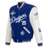 Los Angeles Dodgers JH Design Royal 2025 World Series Champions Reversible Full-Snap Varsity Jacket