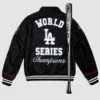 Los Angeles Dodgers Joshua Vides x Fanatics 2025 World Series Champions Limited Edition Full-Snap Varsity Jacket - Black