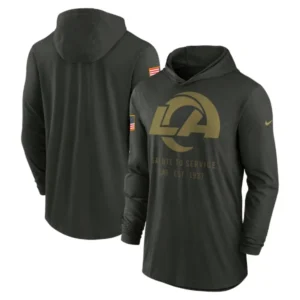 Los Angeles Rams Salute to Service Hooded Long Sleeve T-shirt Black