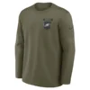 Men's Nike Olive Philadelphia Eagles 2025 Salute to Service Sideline Coaches Therma-FIT Long Sleeve Shirt