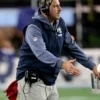 New England Patriots 2025 Coach Mike Vrabel T-Strong Navy Full-Zip Vest
