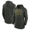 New York Giants 2025 Salute to Service Hooded Long Sleeve T-shirt
