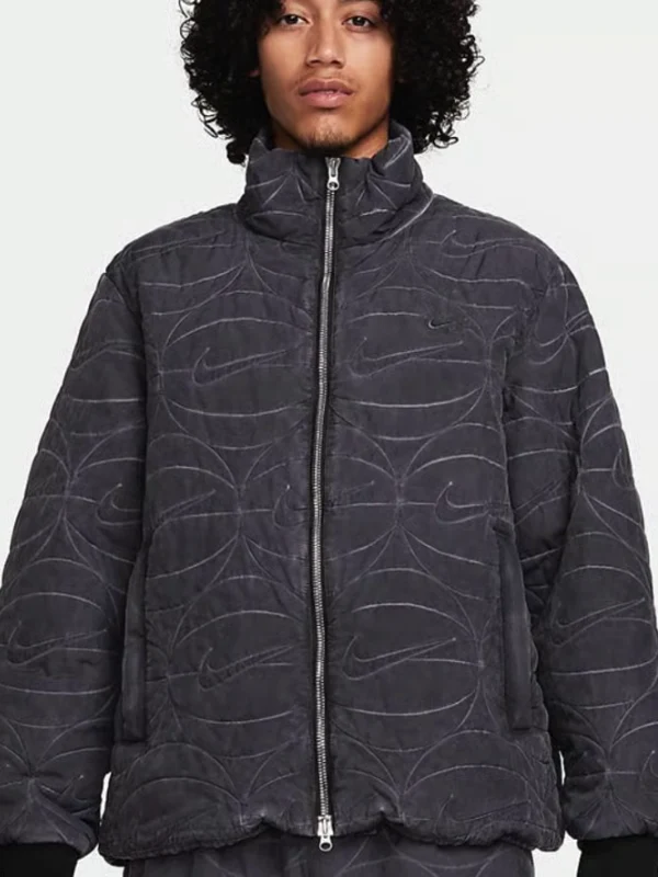 Nike Men's Woven Full-Zip Basketball Jacket Grey