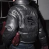 Off Season 49ers Black Faux Leather Puffer Jacket