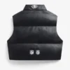 Off Season 49ers Faux Leather Black Cropped Puffer Vest
