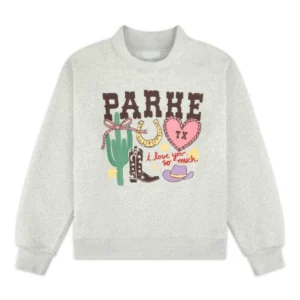 Parke Texas Graphic Mockneck Sweatshirt Grey