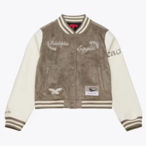 Philadelphia Eagles Tan-Cream Varsity Jacket