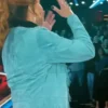 Reba McEntire The Voice S28 Fringe Coat Blue