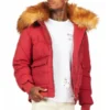 Rockstar Langston Red Puffer Jacket With Fur Hood