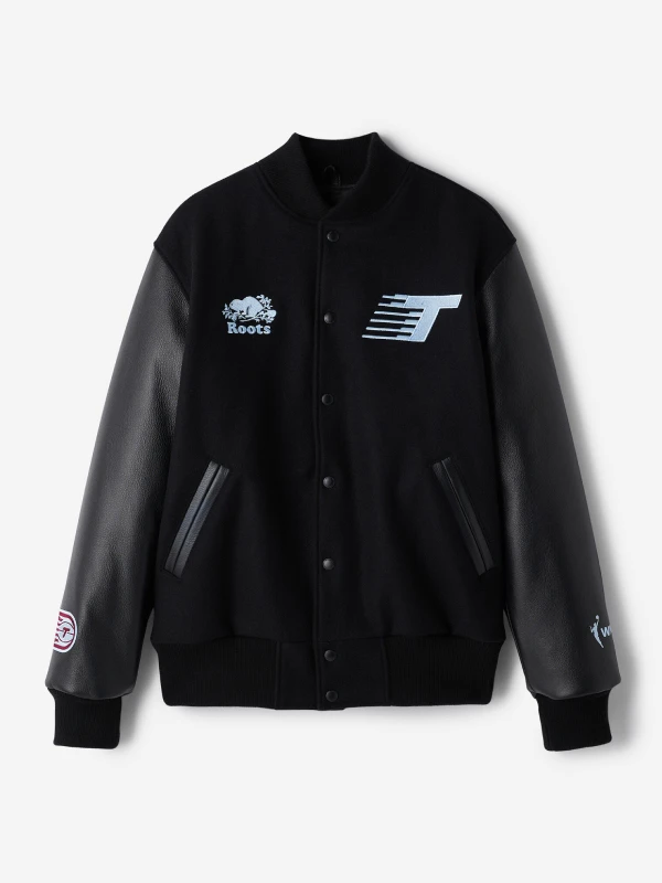 Sandy Brondello Roots Toronto Tempo Varsity Jacket Black