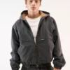 Scuffers Denim Hooded Work Jacket Grey