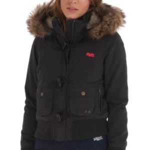 Superdry Study Duffle Jacket Black
