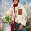 Taylor Swift Life is a Willow Zip Up Sherpa Fleece Cream Jacket