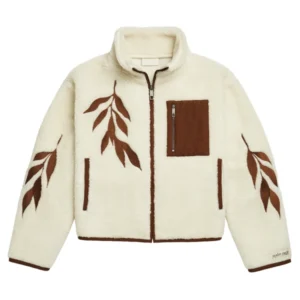 Taylor Swift Life is a Willow Zip Up Sherpa Fleece Jacket Cream