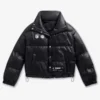 Women's San Francisco 49ers Off Season x NFL Black Faux Leather Puffer Jacket