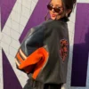 Alannah Davidson Chicago Bears Black Leather Jacket