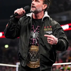 CM Punk Hooded Bomber Jacket Black