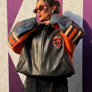 Chicago Bears Alannah Davidson Leather Jacket Black
