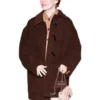 Emma Stone Brown Coat