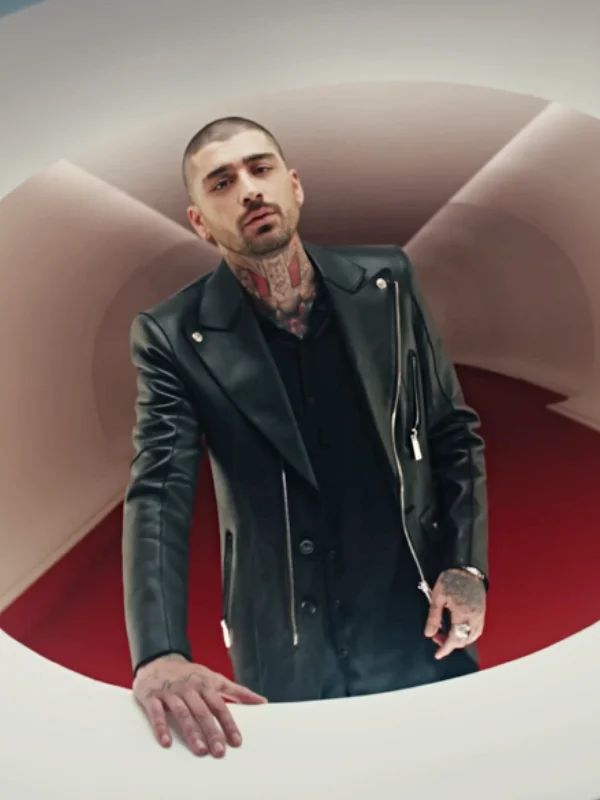 Zayn Malik Eyes Closed Leather Jacket - Image 2