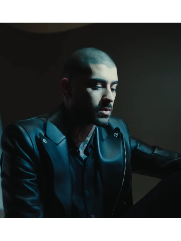 Eyes Closed Zayn Malik Black Leather Moto Blazer Jacket