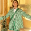 Lily Collins Emily in Paris Green Striped Jacket Blazer