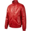 Marty Supreme Timothee Chalamet Red Oversized Leather Jacket