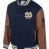 Men's Colosseum Navy Notre Dame Fighting Irish Letterman Full-Snap Varsity Jacket