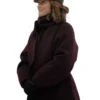 Minka Kelly Champagne Problems Maroon Coat