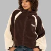 Neovision Brown Hooded Sherpa Jacket