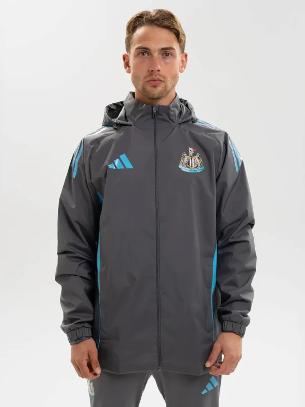 Newcastle United Adidas 25-26 Players Range Grey All Weather Jacket