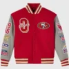 OVO 2025 San Francisco 49ers Varsity Jacket Red