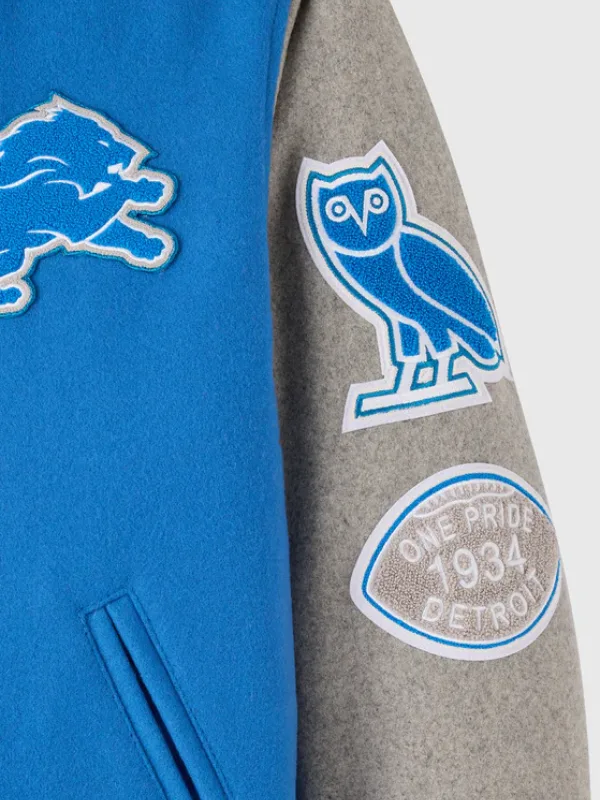 OVO NFL Detroit Lions Varsity Jacket - Blue