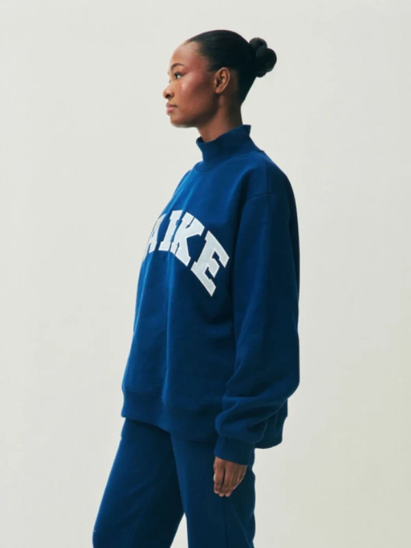 Parke Holiday Varsity Blue Turtleneck Sweatshirt