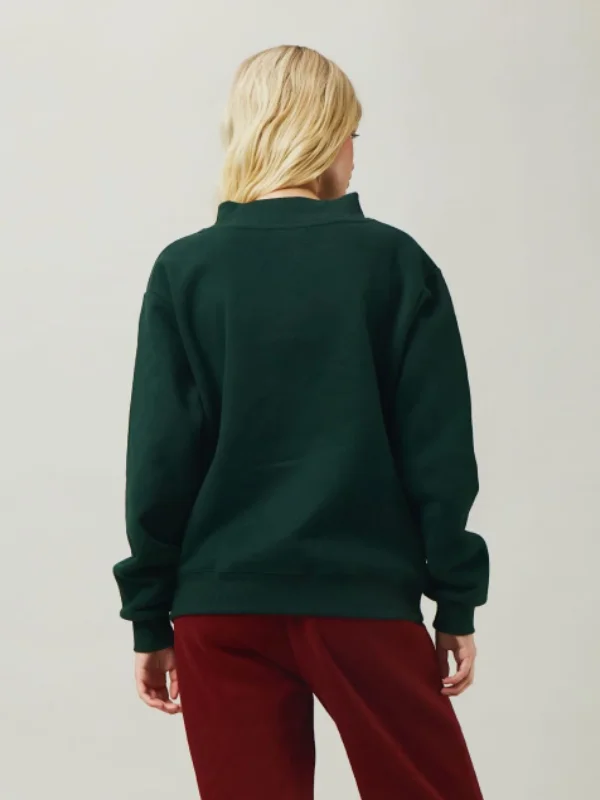 Parke Holiday Varsity Green Mockneck Sweatshirt