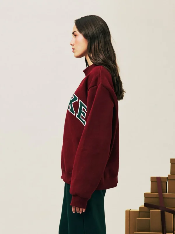 Parke Holiday Varsity Mockneck Maroon Sweatshirt