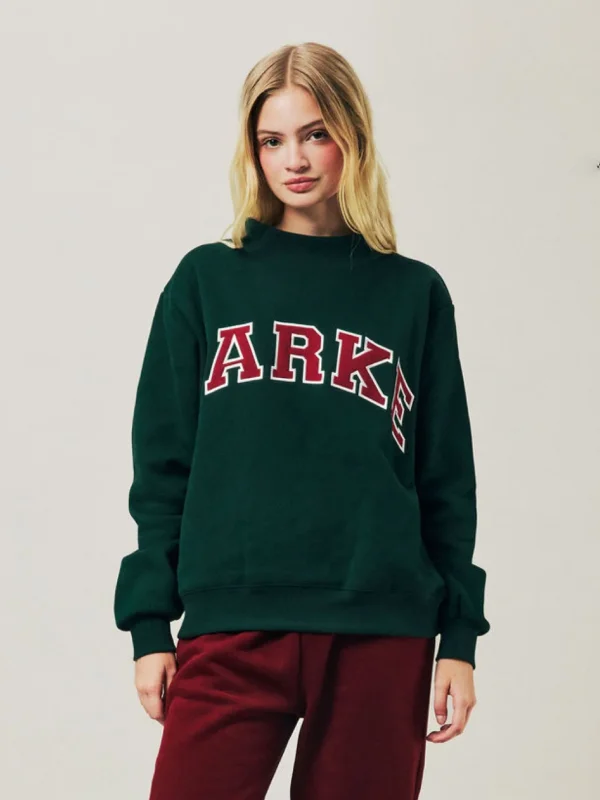 Parke Holiday Varsity Mockneck Sweatshirt Green