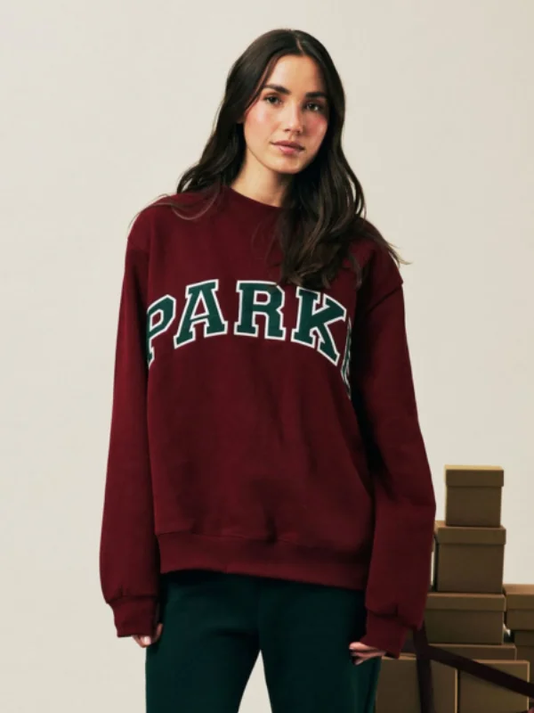 Parke Holiday Varsity Mockneck Sweatshirt Maroon