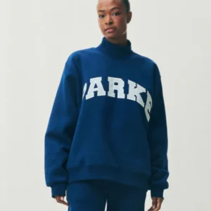 Parke Holiday Varsity Turtleneck Sweatshirt Blue