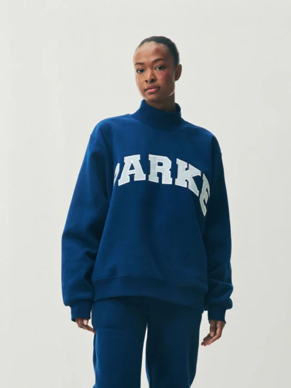 Parke Holiday Varsity Turtleneck Sweatshirt Blue